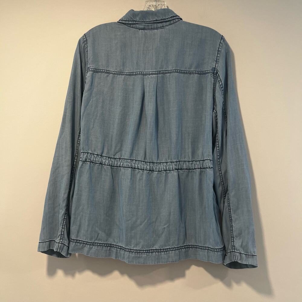 Gap Buttondown Chambray Shacket W Waist Cincher S… - image 2